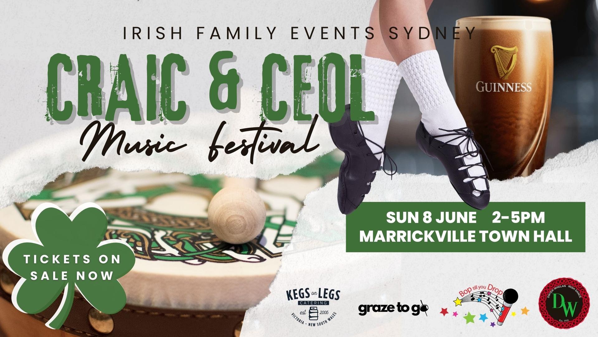 CRAIC AGUS CEOL FAMILY MUSIC FESTIVAL - JUNE 8 - MARRICKVILLE