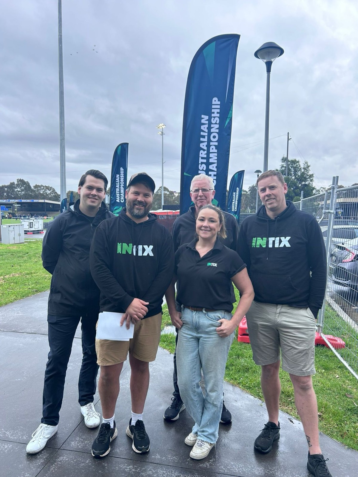 Alex Grant, Skye Larson, Marc Ablett, James Styling and Michael Grant at the Australian Championship